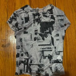 Mesh graphic top